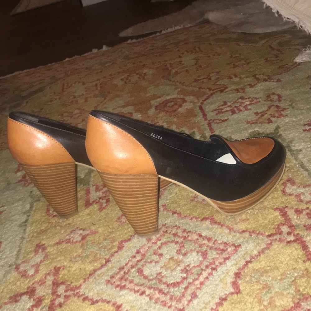 Authentic leather and wooden vintage Italian shoes